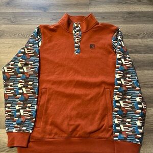 Rank 45  Men’s Multicolored Southwestern Sweat Shirt Pockets Size Large So Soft!